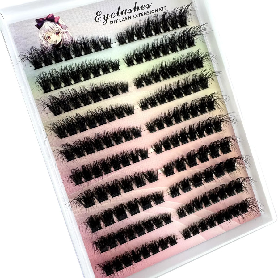 Left+Right Eye Lash Extension Single Clusters, Black, Unisex - Bild 4