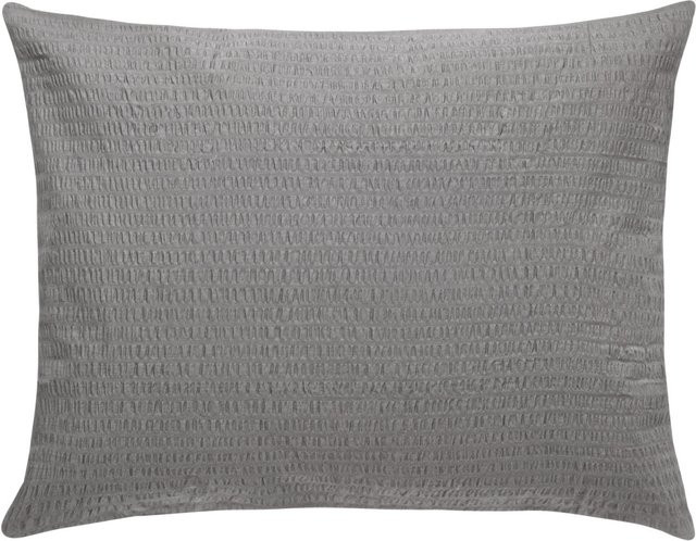 Kissenbezug ERWIN M. Mallorca aus Baumwolle in Seersucker-Qualität mit Reißverschluss, Grau, B: 100 cm, H: 65 cm - Bild 1