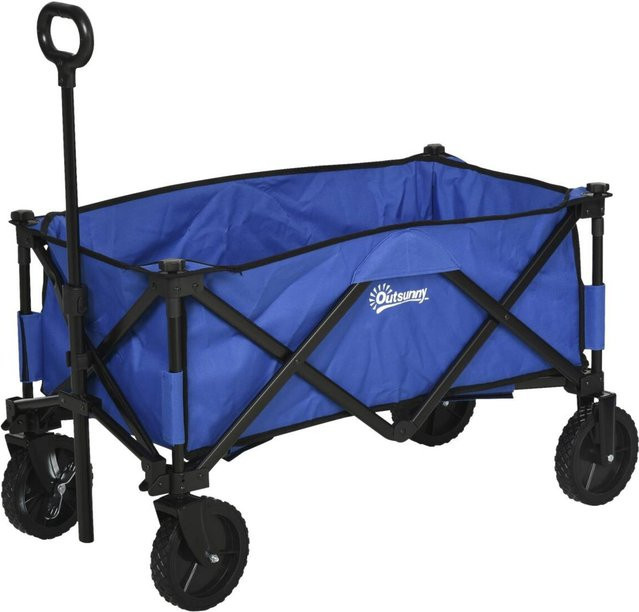 Outsunny Bollerwagen faltbar aus Stahl und Nylon in Dunkelblau B/H/L: 51 x 92 x 107 cm - Bild 2