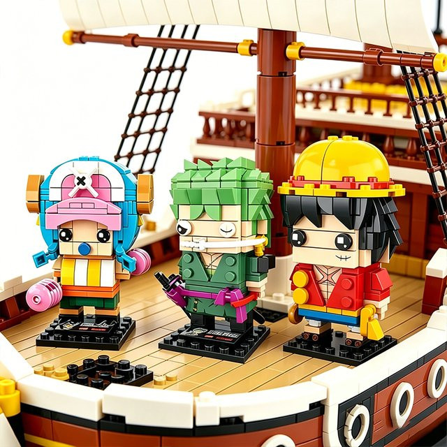 Bandai One Piece Bausteine Charakter-Set, DIY Bastelspielzeug - Bild 1