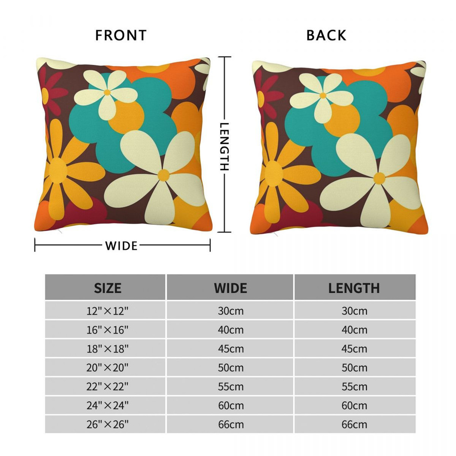 Green Harvest Dekokissenbezug Flower Power Retro Design, quadratisch, B/H: 45 x 45 cm, Multicolour, Materialmix aus Polyester, Leinen und Samt - Bild 2