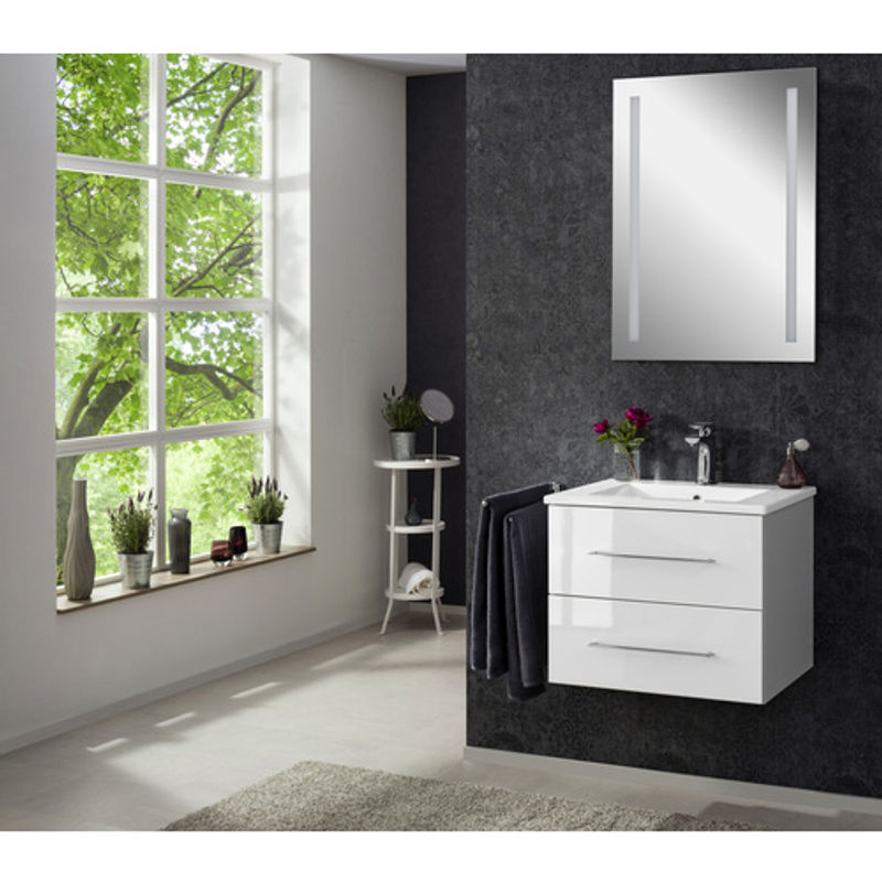 Fackelmann Wandspiegel Linear mit LED-Beleuchtung, rechteckig, rahmenlos, grau/silber, B/H: 60 x 75 cm - Bild 3