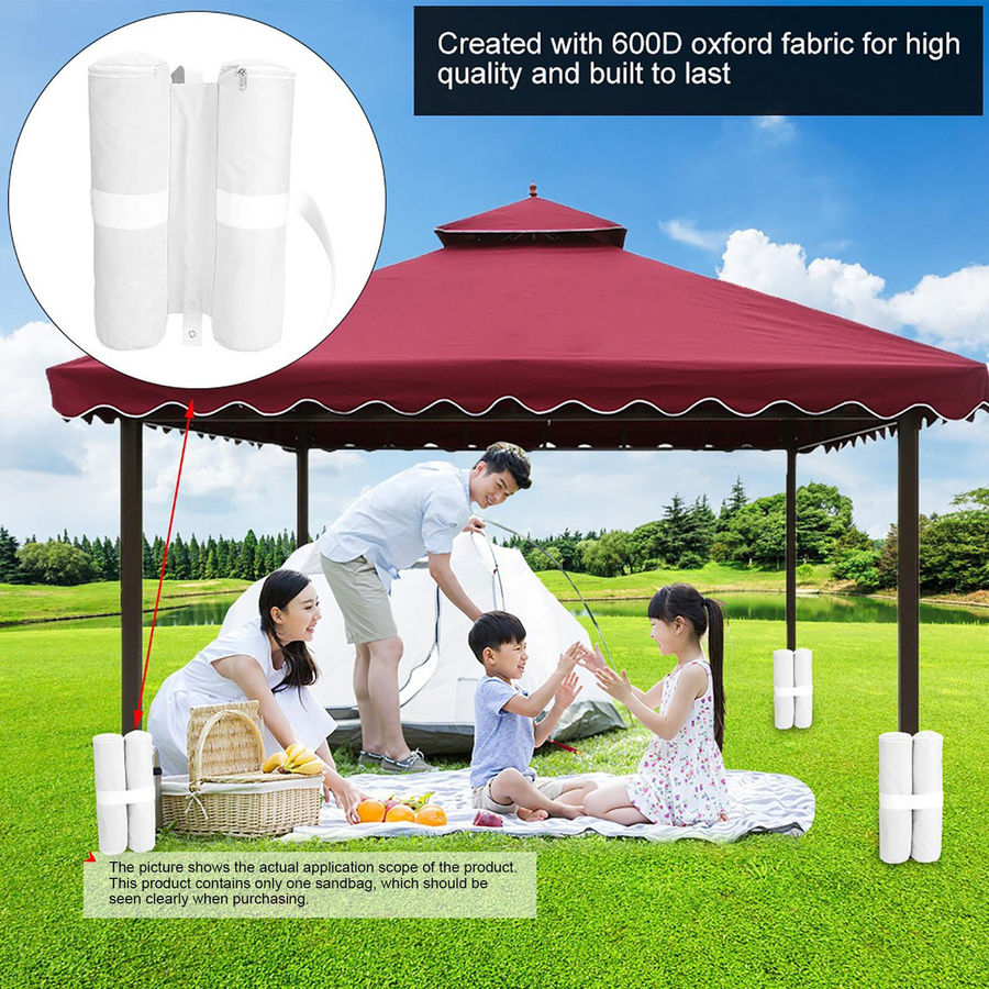 TOMTOP JMS Pop-up Sonnenschutz Zelt mit gewichteten Sandsäcken und 600D Oxford-Gewebe, Weiß - Bild 2