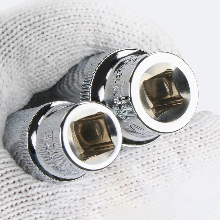 Steckschlüsseladapter 3/8 Zoll mit Innensechskant aus Chrom-Vanadium-Stahl in Silber für 8–24 mm - Bild 5