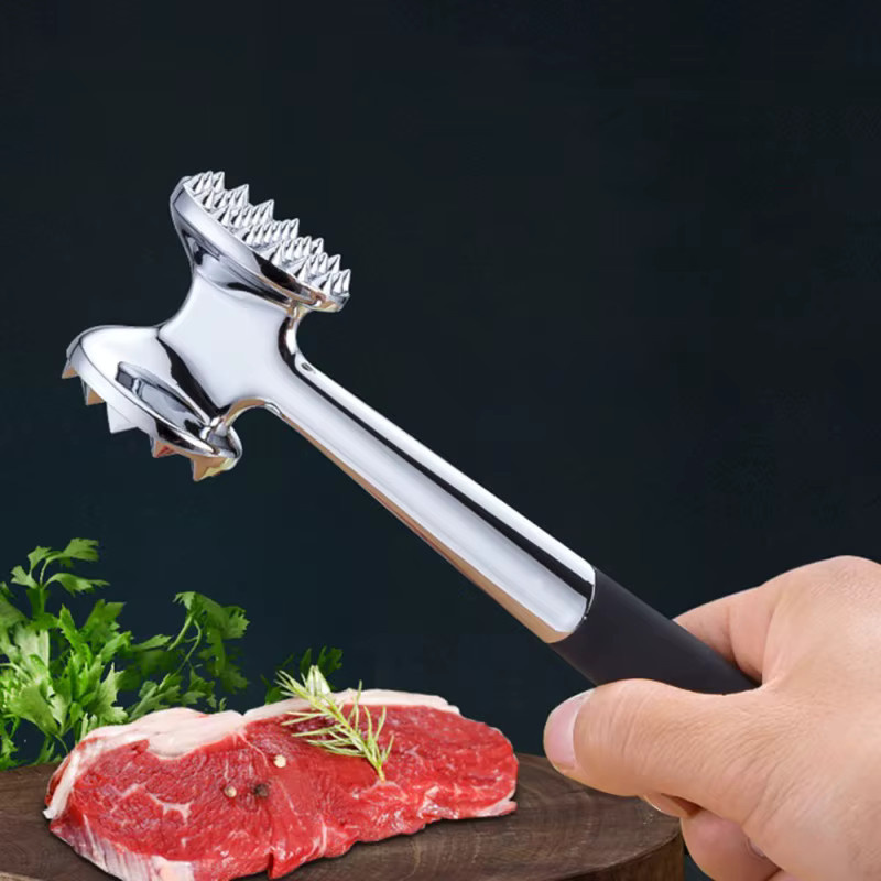 JUSTINLAU Fleischklopfer aus Edelstahl in Silber für Steak und Schweinefleisch - Bild 2