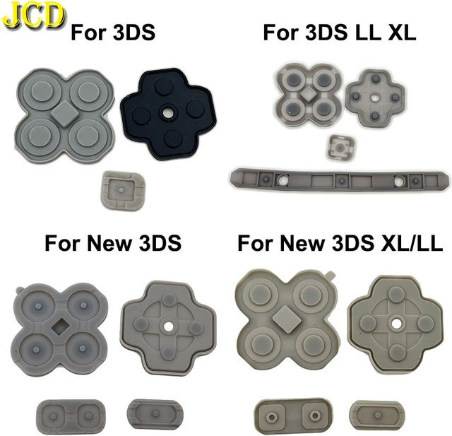 JCD Leitfähige Silikonkautschuk-Tasten für Nintendo 3DS, 3DSLL und 3DSXL in Grau - Bild 1