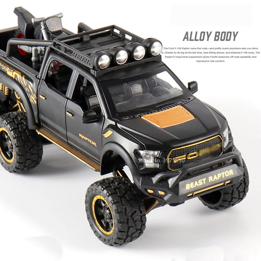 YBC YIBAICHENG Raptor F150 Pickup Automodell, Maßstab 1:28, Metall, Blau - Bild 2