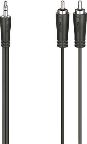 Hama Stereo Audio-Kabel mit 3,5 mm Klinkenstecker auf 2 Cinch-Stecker in Schwarz, 1,5 m - Bild 1