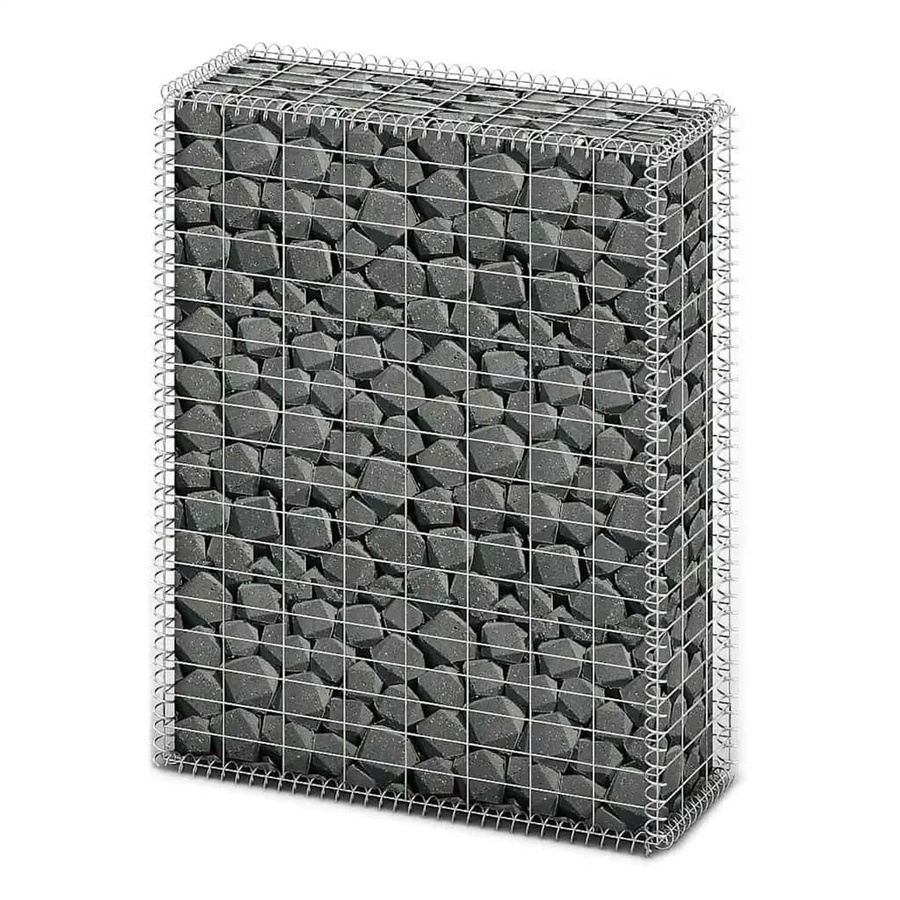 DELUKE Gabionensäule MISA Steinsäule aus Stahl für den Außenbereich, Farbe: Silber/Grau, H x B x T: 100 x 80 x 30 cm - Bild 2