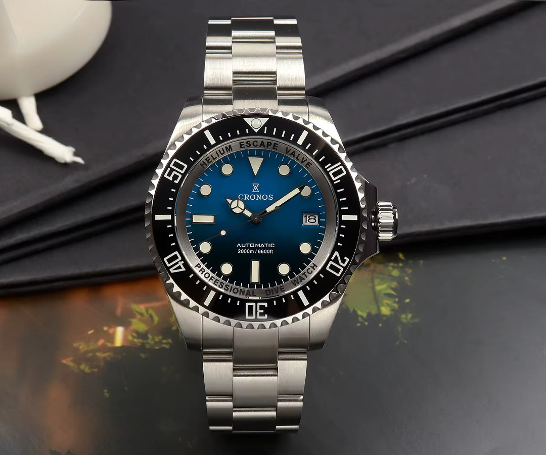 Cronos Taucheruhr, Automatik, Edelstahl, Schwarz, Unisex - Bild 2