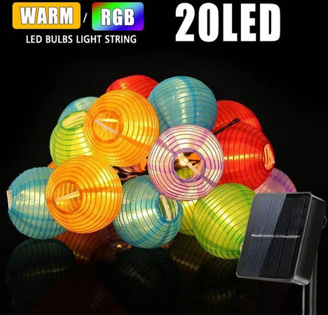XIWANGFIRE Solar-Laternen-Lichterkette mit LED-Feengirlande in Warmweiß, Schwarz, ideal für Garten, Terrasse, Hochzeit und Party mit Dämmerungssensor