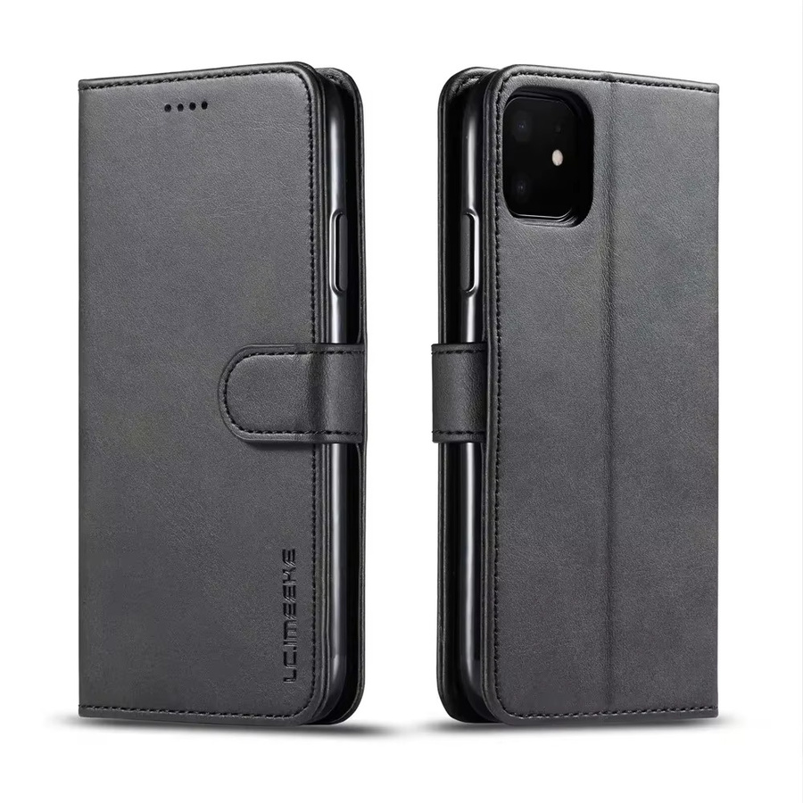 Luxus Leder Brieftasche Flip Cover für iPhone Modelle in Braun mit Kartenfach - Bild 2