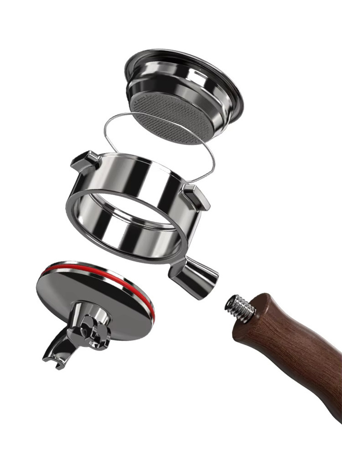 HiBREW 2 in 1 Siebträger mit 3 Ohren für H7A H10A H10 Plus Espresso Maschinen, 58 mm, Silber - Bild 2