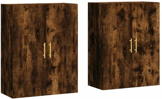 vidaXL Wandschränke 2er-Set in Räuchereiche, Wandmontage, B/T/H: 69,5 x 34,0 x 90,0 cm - Bild 1