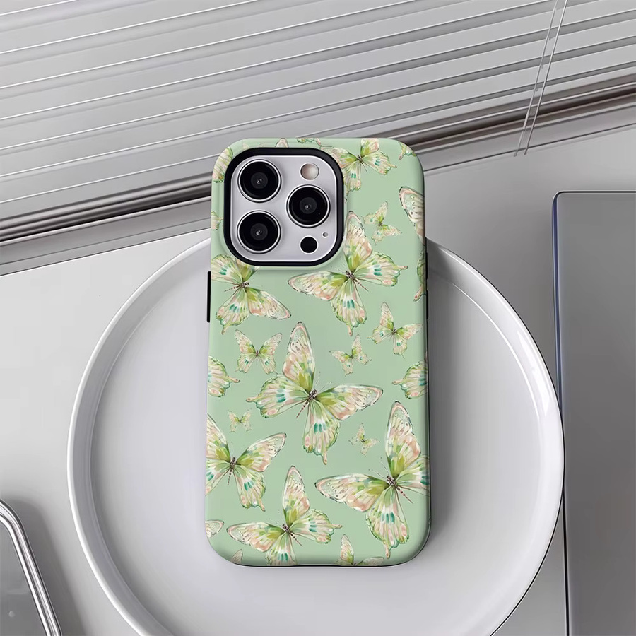 Potdemiel Mint Flutter Magnetische Handyhülle für iPhone 17 16 15 14 13 Pro Max Plus in Grün - Bild 3