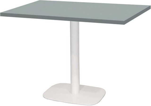 RestooTab Tisch Round Gestell in Weiß und Grau, rechteckig, B/T/H: 120 x 70 x 75 cm - Bild 1