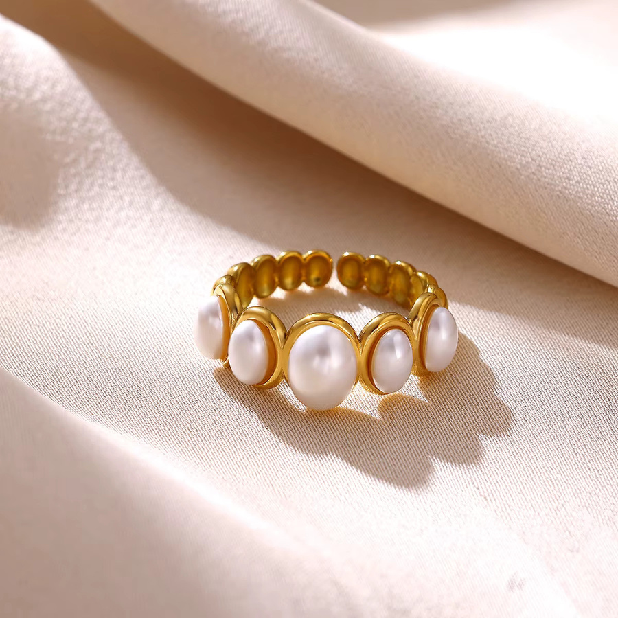 ETCAVCE Ring, Perle, Zirkonia, Gold, Damen - Bild 2