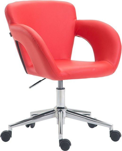 TPFLiving Bürostuhl Eddy in Rot mit Kunstleder, höhenverstellbar und 360 Grad drehbar, B/T/H: 62 x 62 x 120 cm - Bild 1