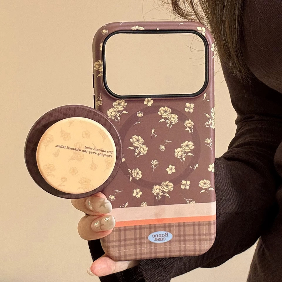 MUQGEW Magnetische iPhone Schutzhülle mit Koreanischem Blumen-Design, Stoßfestes Hard Cover, Multicolour - Bild 2
