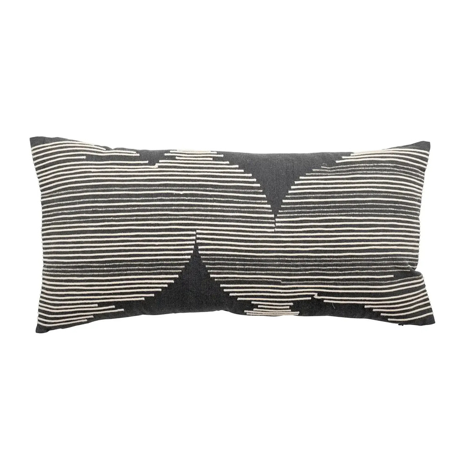 Bloomingville Zierkissen Brechia aus Baumwolle in Grau, B/H: 60 x 30 cm - Bild 1