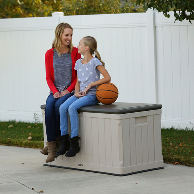 Lifetime Kissenbox Harmony Gartenbox aus Kunststoff, 440 l, grau, B/T/H: 128 x 64 x 67 cm - Bild 10