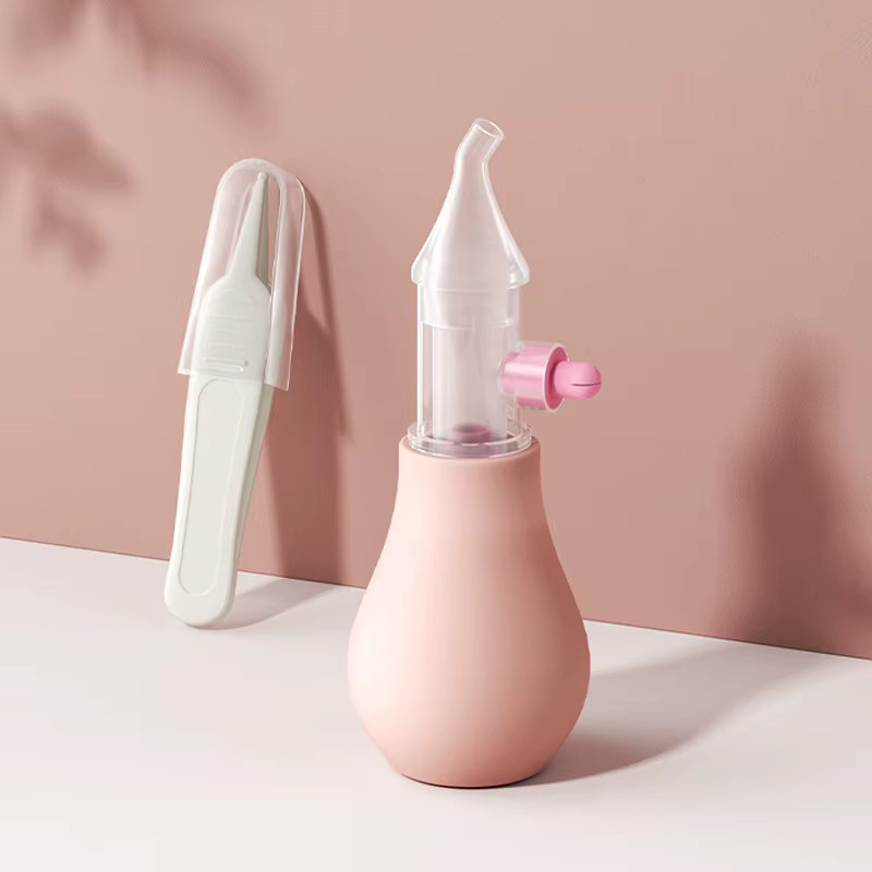 Baby Nasensauger aus Silikon in Pink zur sanften Nasenreinigung für Kinder - Bild 2