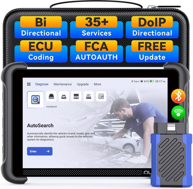 MUCAR 892BT OBD2-Scanner mit lebenslanger kostenloser Nutzung für IMMO-Programmierung, ECU-Codierung, CANFD, DOIP und bidirektionale Kfz-Diagnose in Schwarz - Bild 1