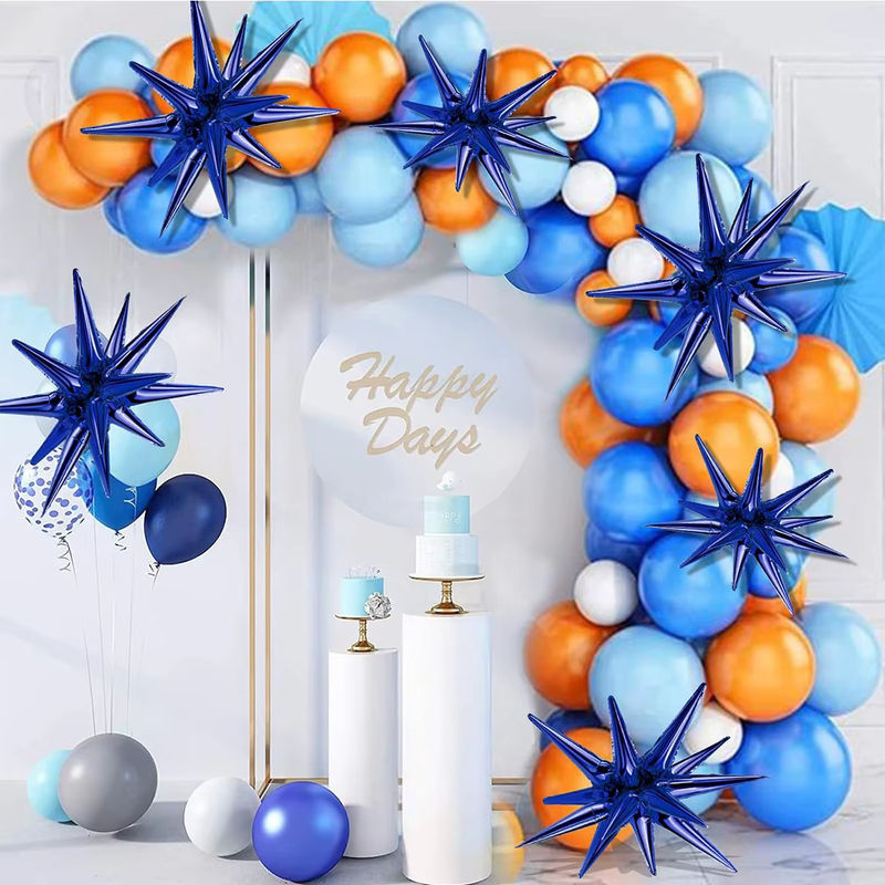8 Stück blaue Sternballons aus Aluminiumfolie von MicroPlush für Babyparty und Abschlussfeier - Bild 4