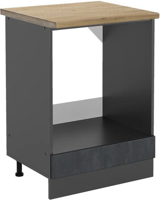Vicco Herdbauschrank R-Line in Schwarz Beton/Anthrazit mit Eiche-Optik, Breite: 60 cm - Bild 1
