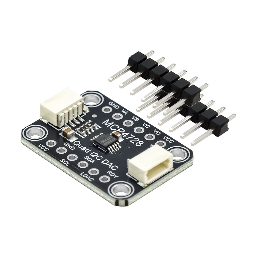 MCP4728 Quad-DAC-Modul mit EEPROM in Schwarz, kompatibel mit STEMMA QT Qwiic - Bild 2