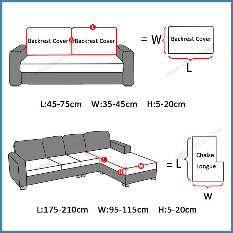 Wasserdichter Jacquard Sofa-Sitzkissenbezug von Yiran Furniture, dehnbarer und rutschfester Schonbezug aus Polyester, waschbar - Bild 3