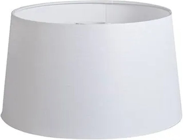 QAZQA Leinenschirm Weiß Rund Abgeschrägt für E27 Lampenfassungen B: 35 cm, T: 30 cm, H: 20 cm - Bild 1