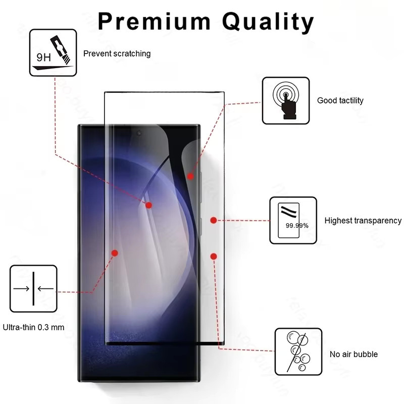 2er-Pack Gehärtetes Glas Display Schutzfolie für Samsung Galaxy S24 S25 S23 S22 S21 Ultra S24 FE sowie Note 20 10 9 8 S10 S9 in Transparent - Bild 4
