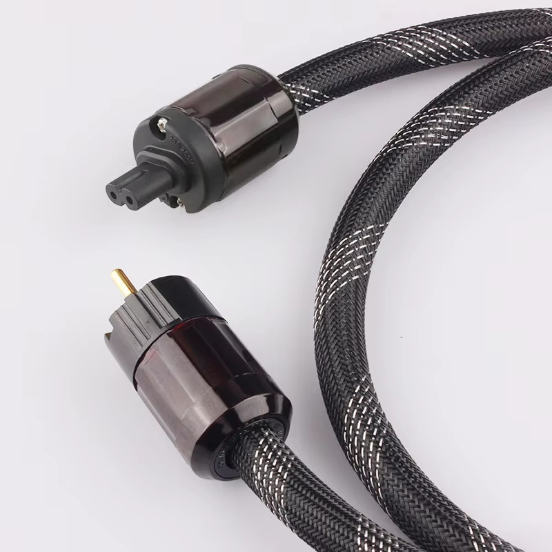 YYAUDIO Hi-Fi-Audio-Netzkabel Schuko-Netzkabel mit IEC C7 Anschluss in Schwarz - Bild 2