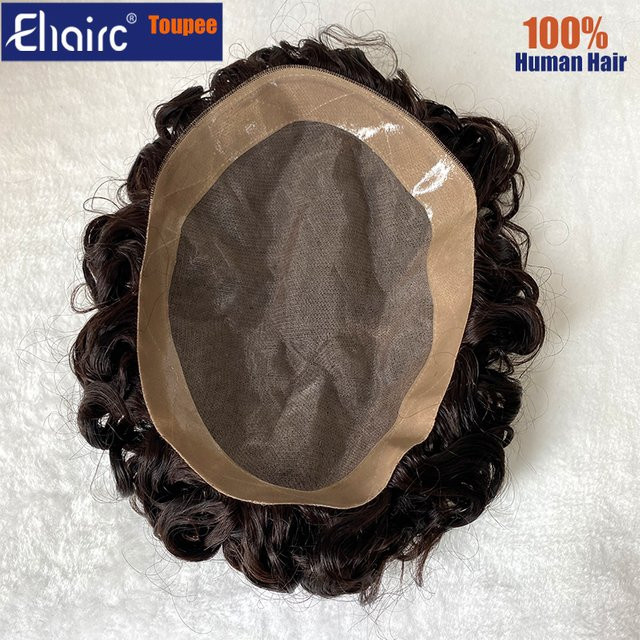 EHairc Toupet für Männer, braun, 100% menschliches Haar - Bild 1