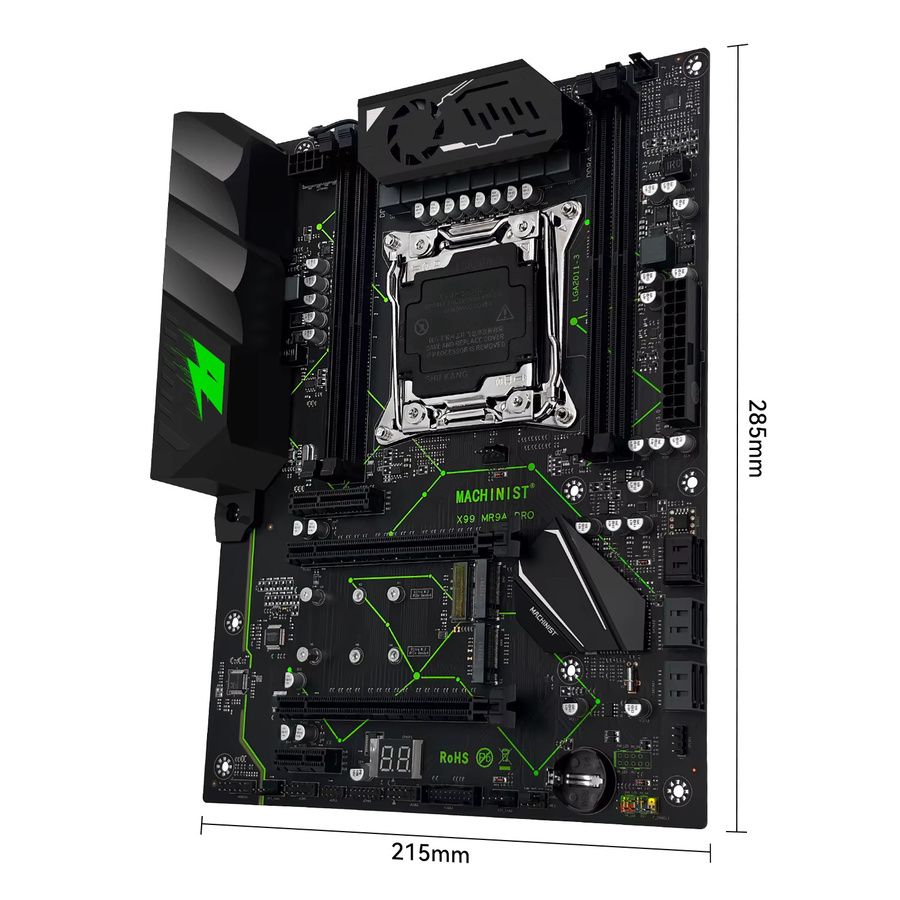 Machinist X99 MR9A PRO Motherboard Kit mit LGA2011-3 Xeon E5-2680 V4 CPU, 32GB DDR4 Arbeitsspeicher und Dual NVMe M.2, Schwarz - Bild 2