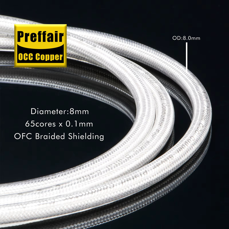 Preffair HiFi Audio RCA Koaxialkabel 75 Ohm OCC Versilbertes Digitales DC-Kabel in Silber - Bild 3