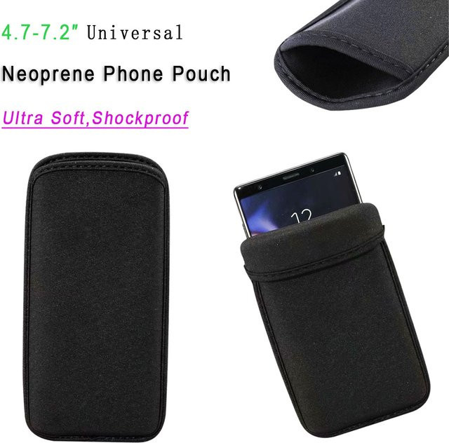 HKNR Universal Neopren Schutzhülle für 7,2 Zoll Smartphones in Schwarz - Bild 1