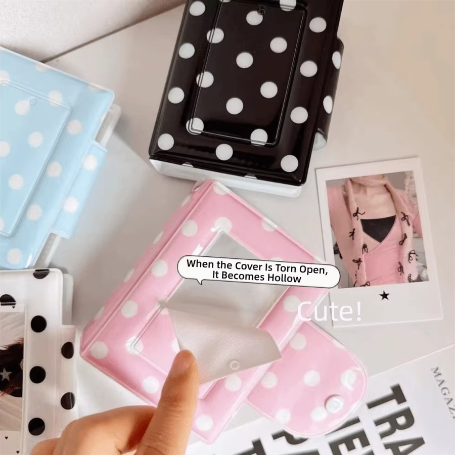 Kawaii Polka Dot Fotobuch mit 40 Fächern für 3 Inch Photocards, Sammelalbum für Photocard Binder in Schwarz, Weiß und Multicolour - Bild 3