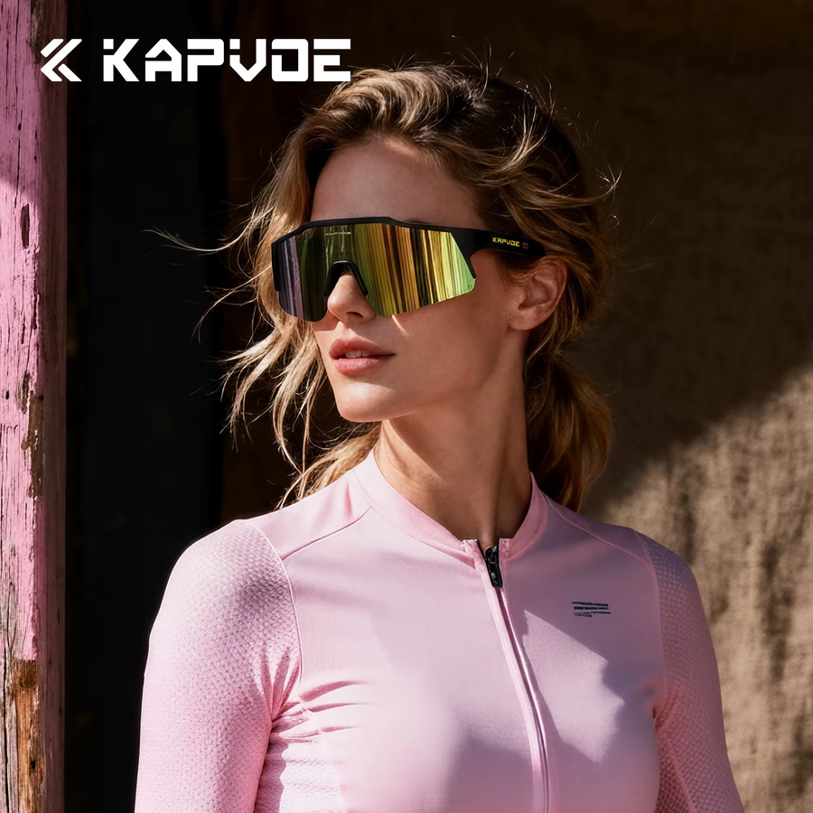 Kapvoe Sportsonnenbrille, Vollrand, pink, Damen, Kunststoff - Bild 2