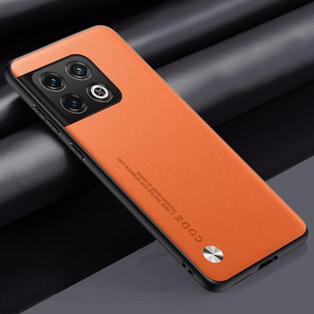 Handyhülle aus PU-Leder und Silikon für OnePlus 10 Pro, 10T 5G und Ace Pro in Orange - Bild 1