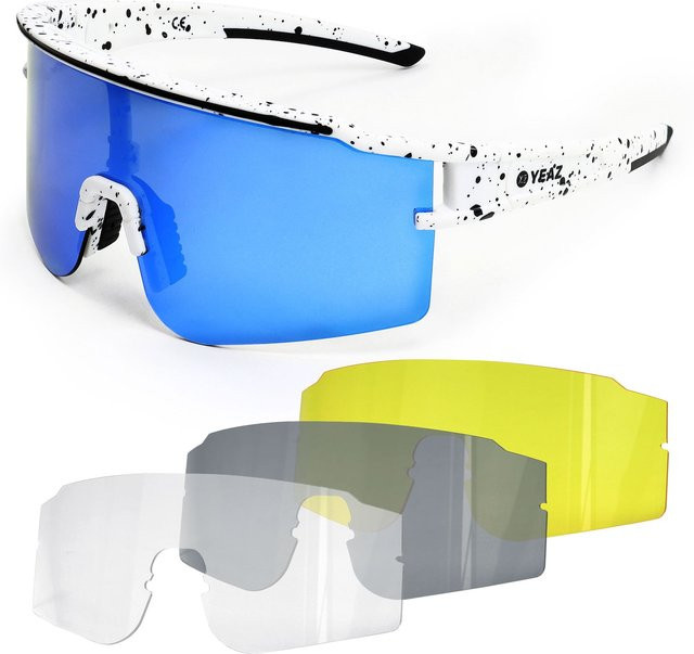 SUNTHRILL Sport-Sonnenbrille, Weiß/Blau, Vollrand, Wrap, Damen, Kunststoff - Bild 1