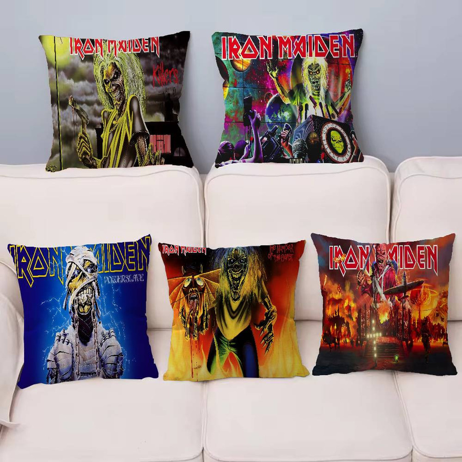 GUOYU HOMEDECOR Kissenbezug Band I-Iron Cool M-Maiden Design in Multicolour, B/H: 45,72 x 45,72 cm - Bild 3