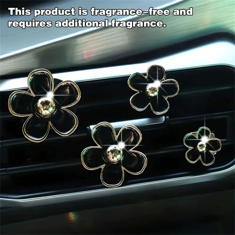 Set mit 8 Stück Auto Luftauslass Parfüm Clips im floralen Daisy Design, mehrfarbig, zur Aromatherapie im Auto - Bild 4