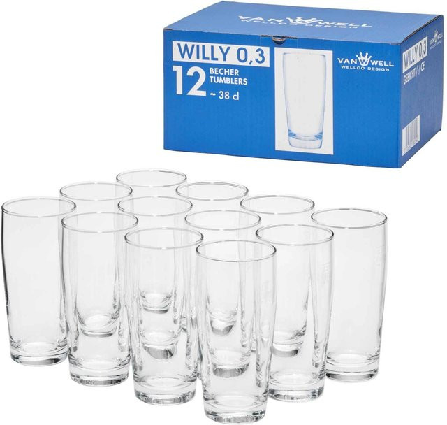Van Well Willy Becher Set, 12er Set, transparent, 0,3 l - Bild 1