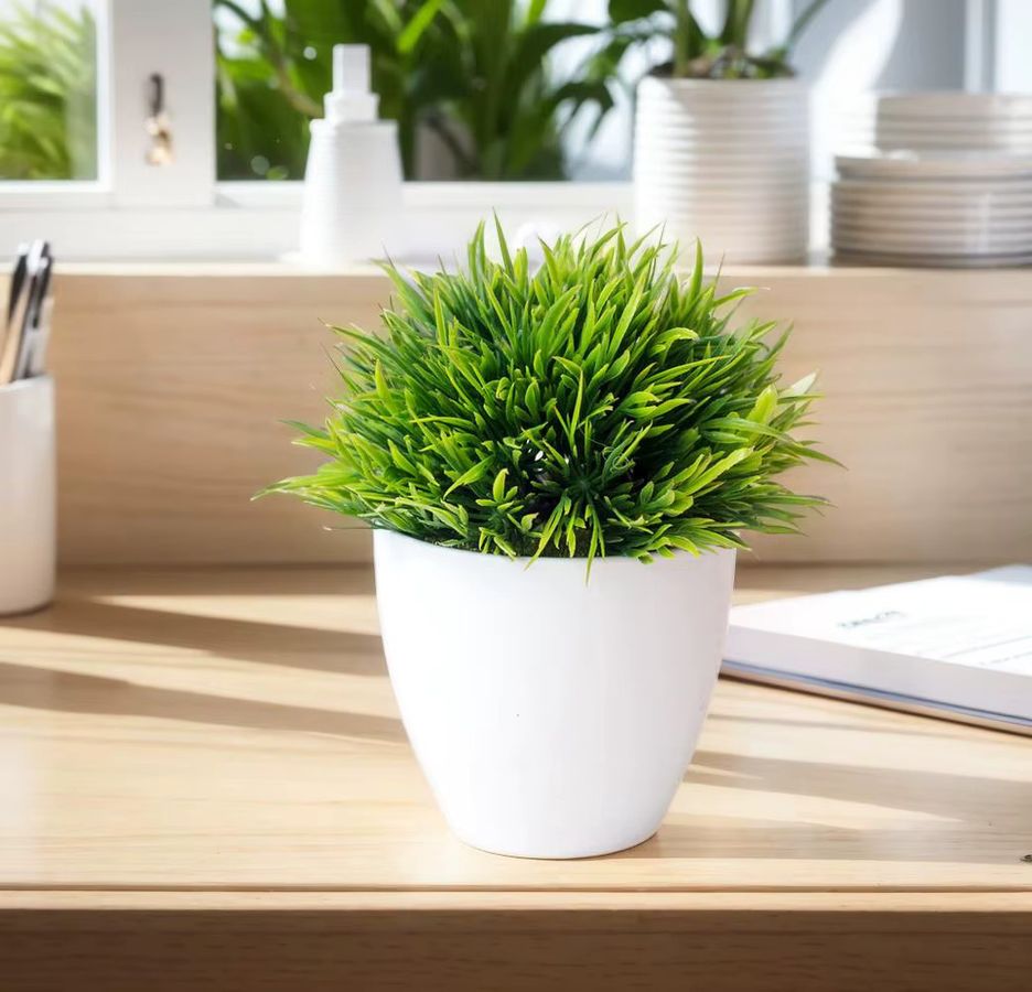 Uflower Künstlicher Bonsai in Grün oder Rosa mit Kunststofftopf, Höhe: 14 cm - Bild 2