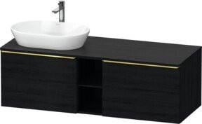 Duravit Waschtischunterschrank D-Neo Wandhängend in Eiche glänzend Schwarz B: 140 cm, T: 55 cm, H: 45,9 cm - Bild 1