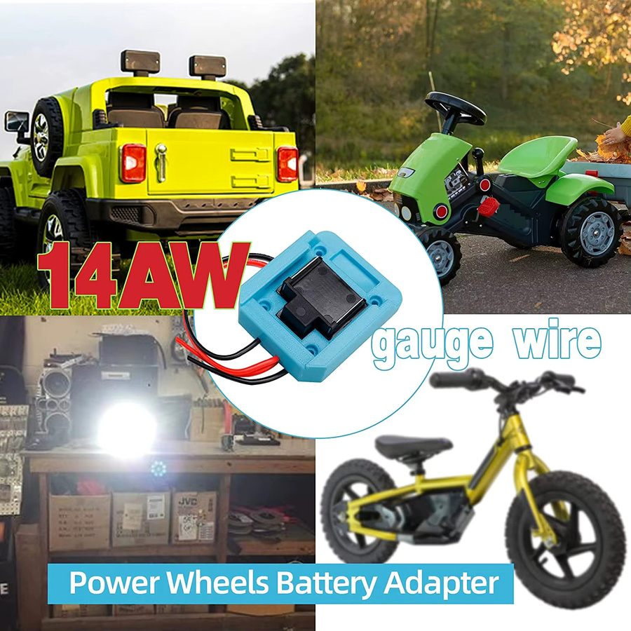 Makita DIY-Adapter Power-Wheel-Batteriekonverter für 18 V Li-Ionen-Akkus BL1830 in Blau mit 14 AWG-Kabel für RC-Autos, Robotik und RC-Trucks - Bild 4