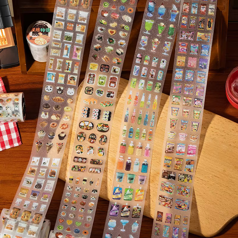 Dekoratives Showa Washi Klebeband im Cartoon-Design, Mehrfarbig, für Scrapbooking und DIY-Projekte - Bild 1