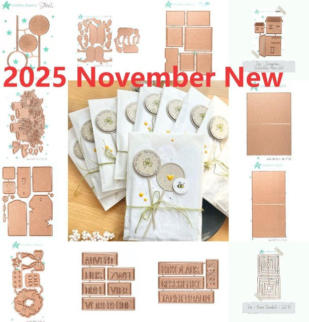 Goldene Stanzformen Weihnachtsmann und Tannenbaum für Scrapbook, Tagebuch und DIY-Grußkarten aus Metall - Bild 1